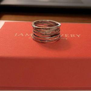 ☘️James Avery Stacked Hammered Ring 925